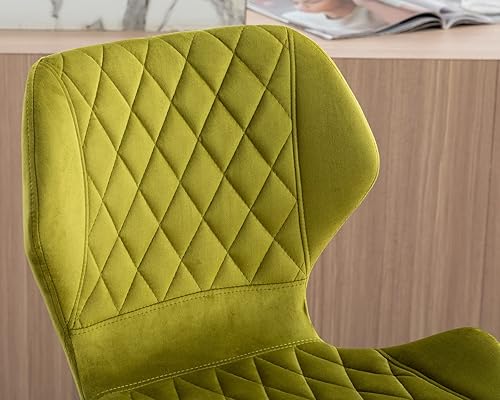 Miniatura 7 de CIMOTA Juego de 2 taburetes de bar giratorios ajustables y modernos, color dorado, para isla de cocina, taburetes de bar altos de terciopelo con