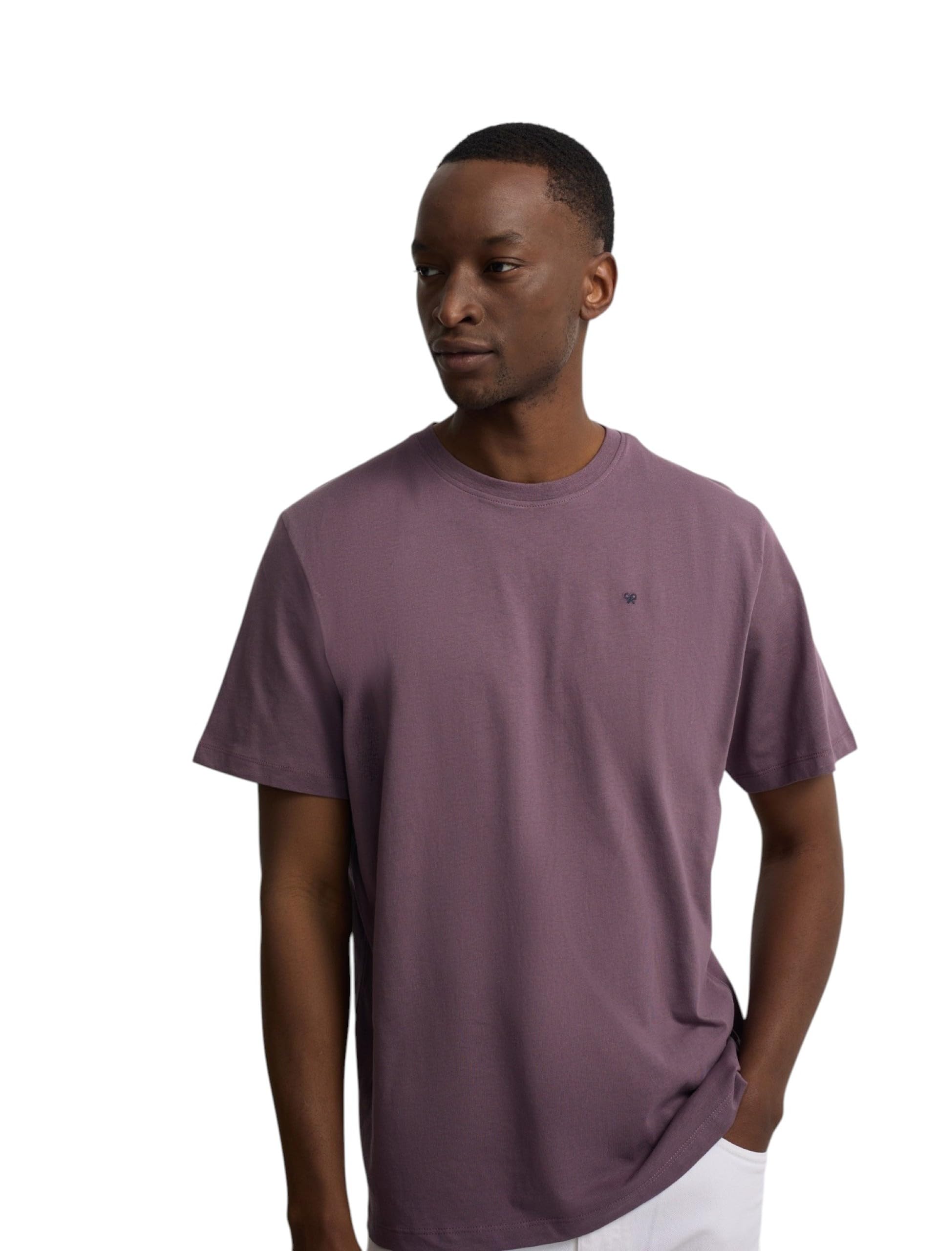 SILBON Minilogo Short Sleeve T-Shirt for Men, Burgundy, XL-4XL