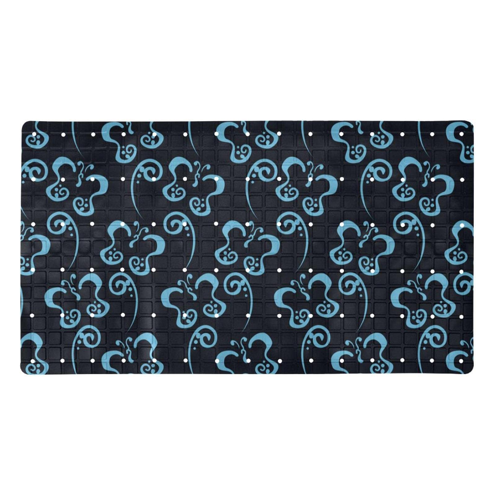 Tapis de bain antidérapant avec ventouses et trous de drainage pour baignoire sécurisée