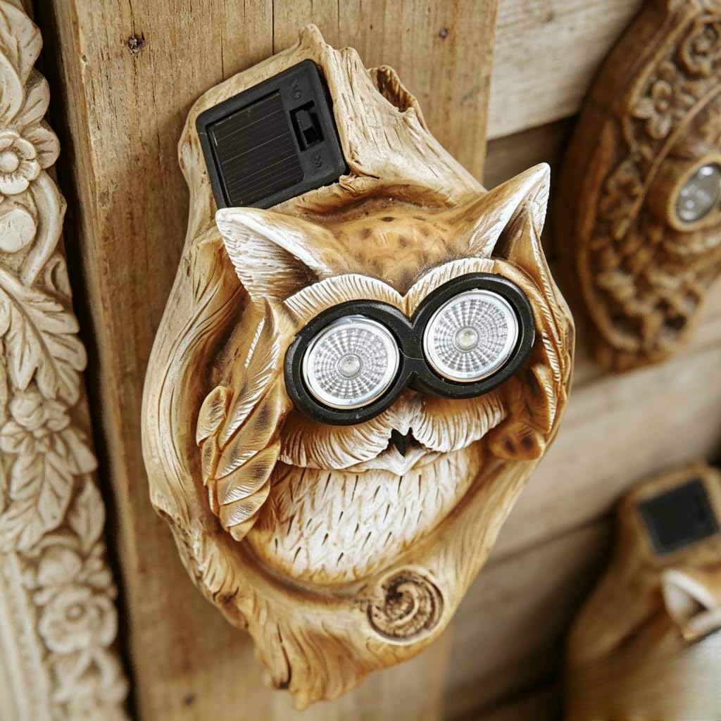 Sowa lampa solarna do ogrodu, odporna na warunki atmosferyczne, do