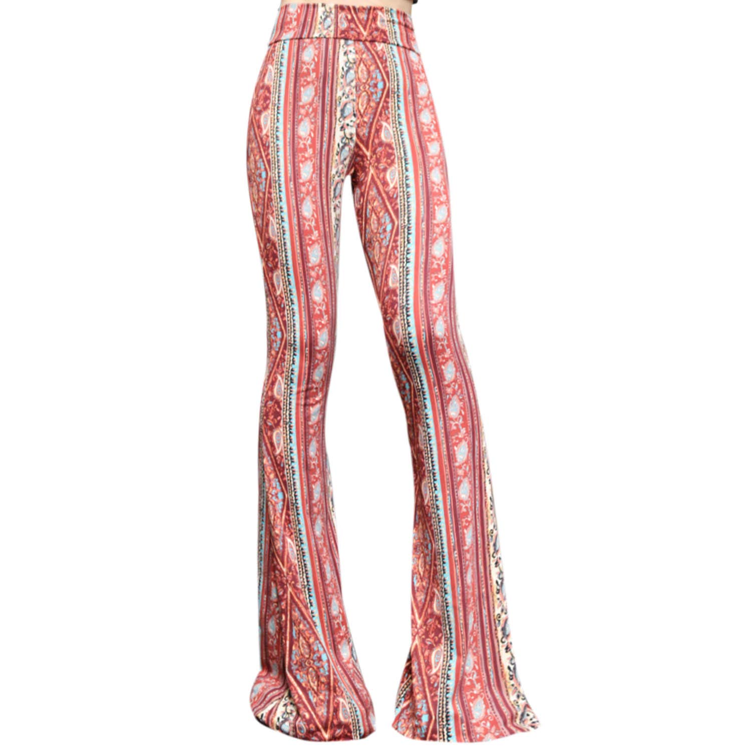 ShopMyTrend SMT Women's High Waist Wide Leg Long Palazzo Bell Bottom Yoga Pants