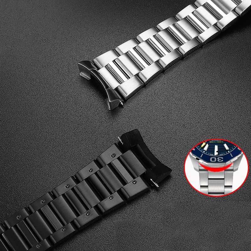 Bracelet de montre EZZON 22 mm en acier inoxydable pour montre style Tag Heuer Carrera