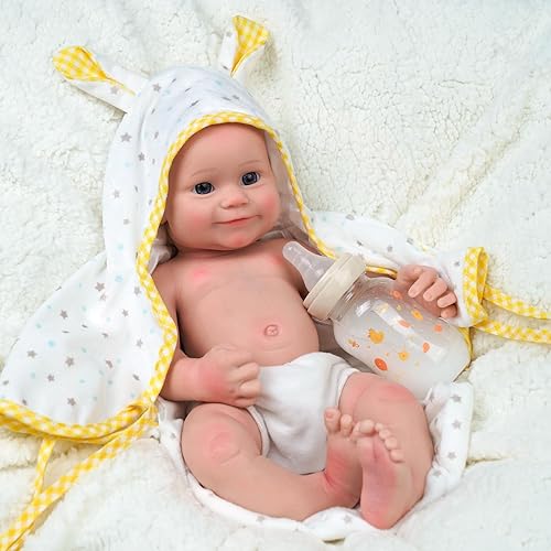 Miniatura 3 de JIZHI Muñecas de bebé Reborn de silicona de cuerpo completo, 16 pulgadas, 5.73 libras, peso de silicona de platino completo, realista, muñeca de