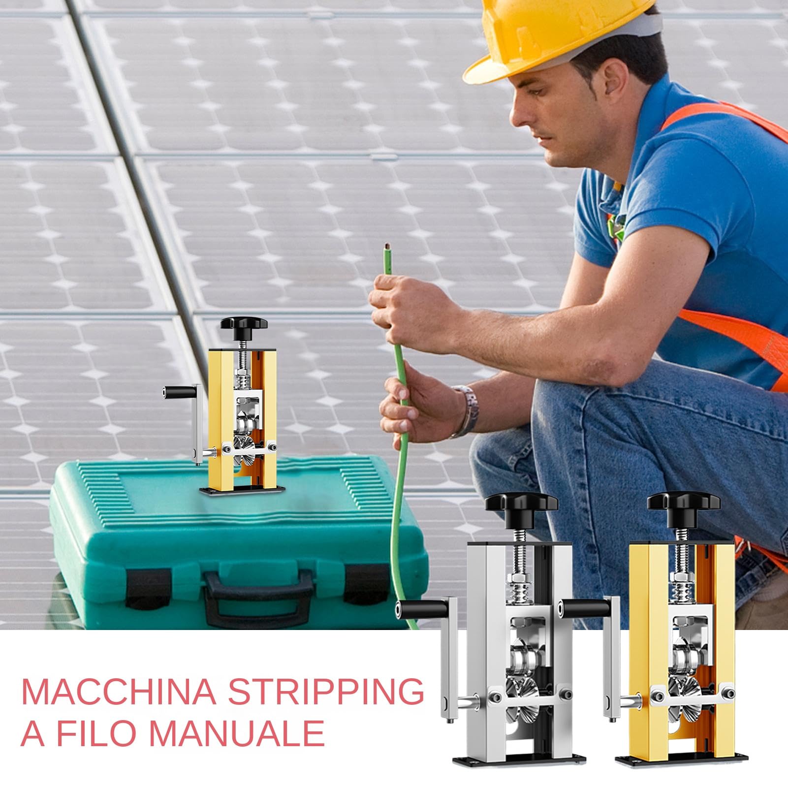 Spellafili per filo di rame - Macchina spelafili professionale Pelapatate | manuale per cavi elettrici Manovella per monofilamento multi-core da 1-25 mm Aviazione Economico Efficiente Facile da usare D