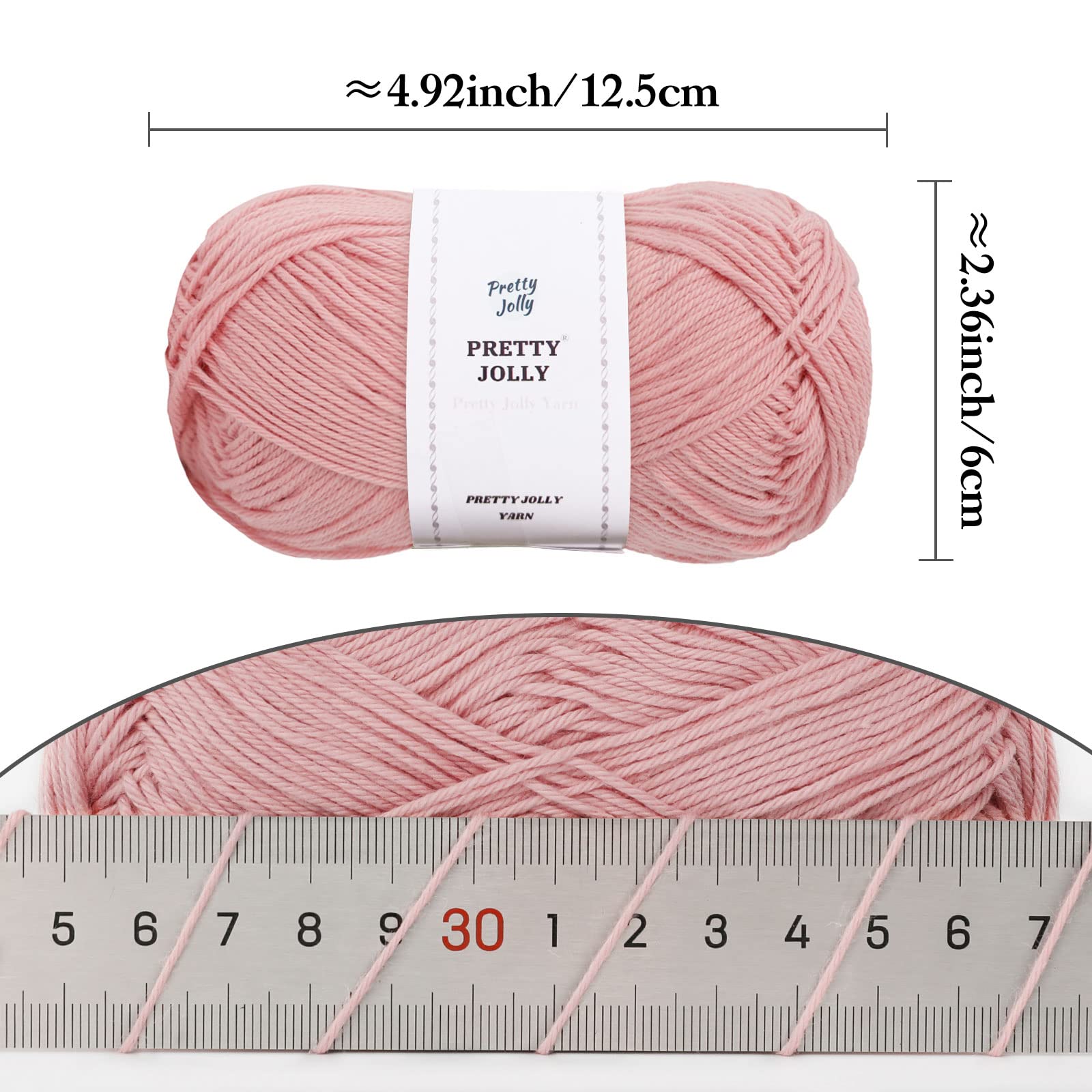 Pretty Jolly 4 Skeins Soft Baby Yarn, 100% Cotton, Crochet & Knitting, 4 Ply, Fingering Weight - Image 2