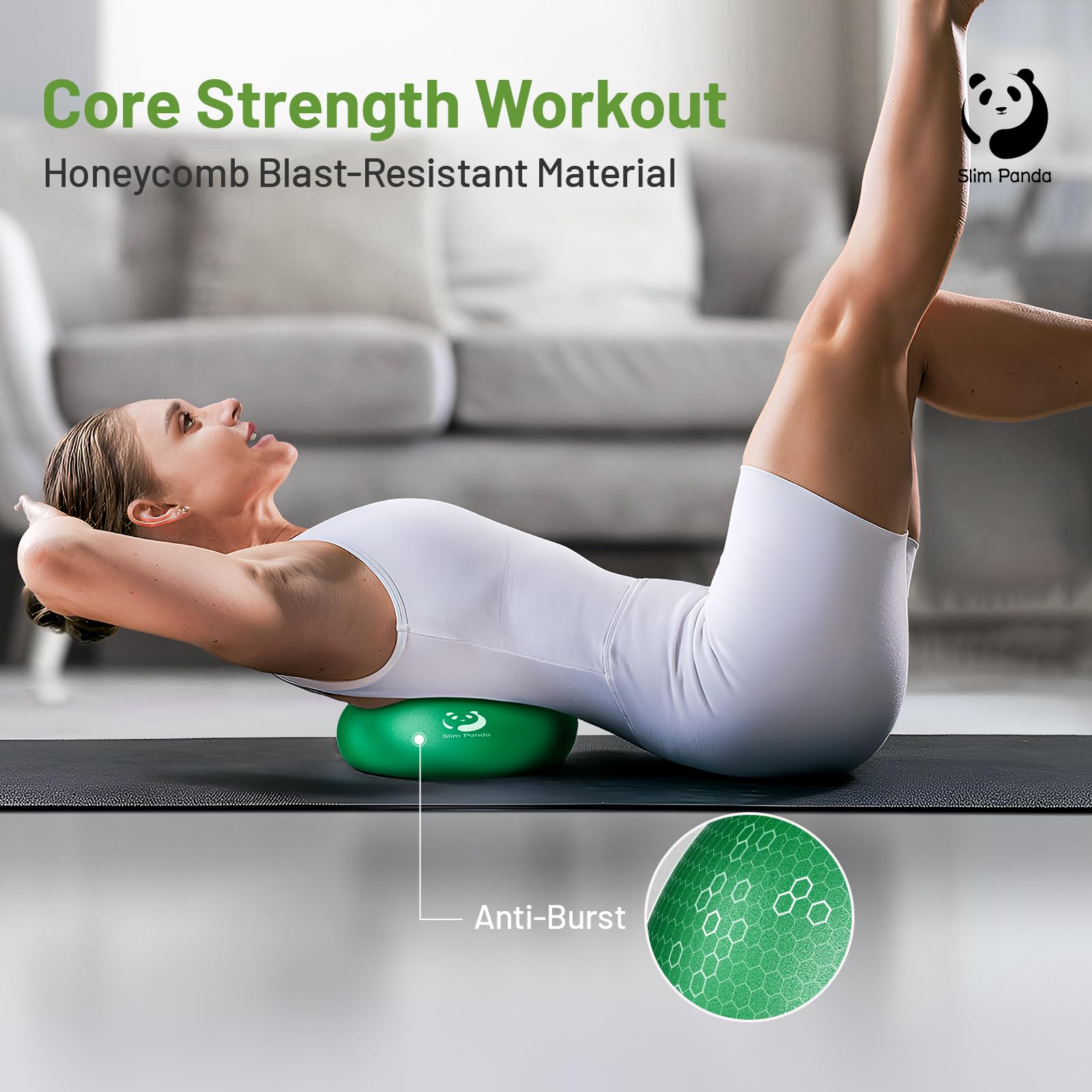 Slim Panda Palla Pilates Piccola,23-25cm Anti Scoppio Antiscivolo Palla Ginnastica con Cannuccia Gonfiabile,Soft PVC Palla daYoga per Fitness