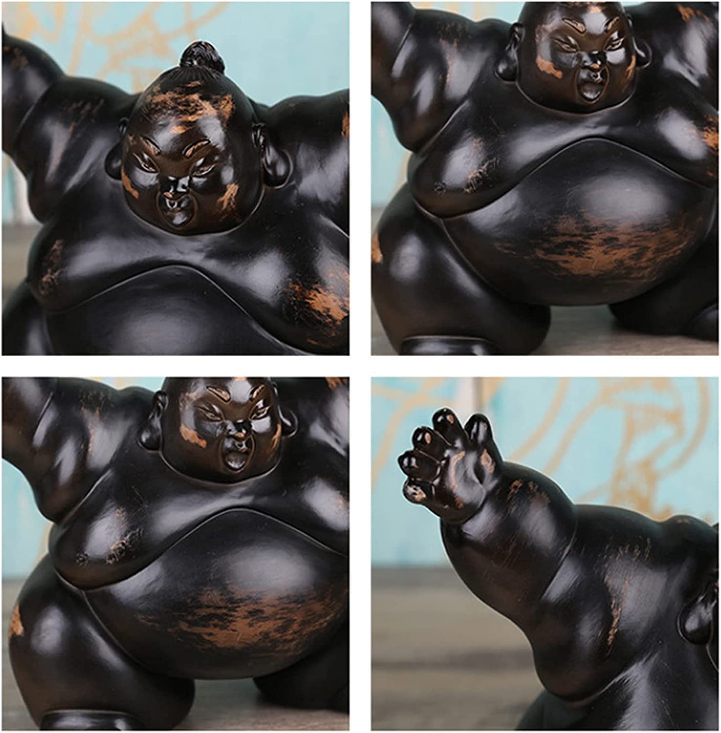 Japońskie Sumo Wrestler Sculptures Vintage Art Statue Home Dekoracja Figurki Kolekcjonerskie Badanie Office Ornaments 30 * 17 * 25cm