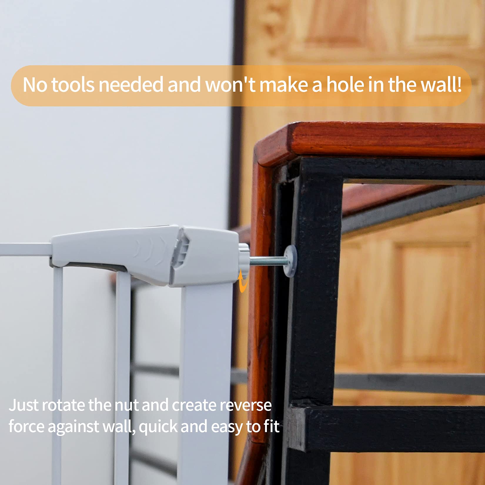 4 Pièces Vis De Portail D'Escalier M8*80mm Avec Protections Murales Et Tampons De Sécurité - Barrière Enfant Sans Perçage