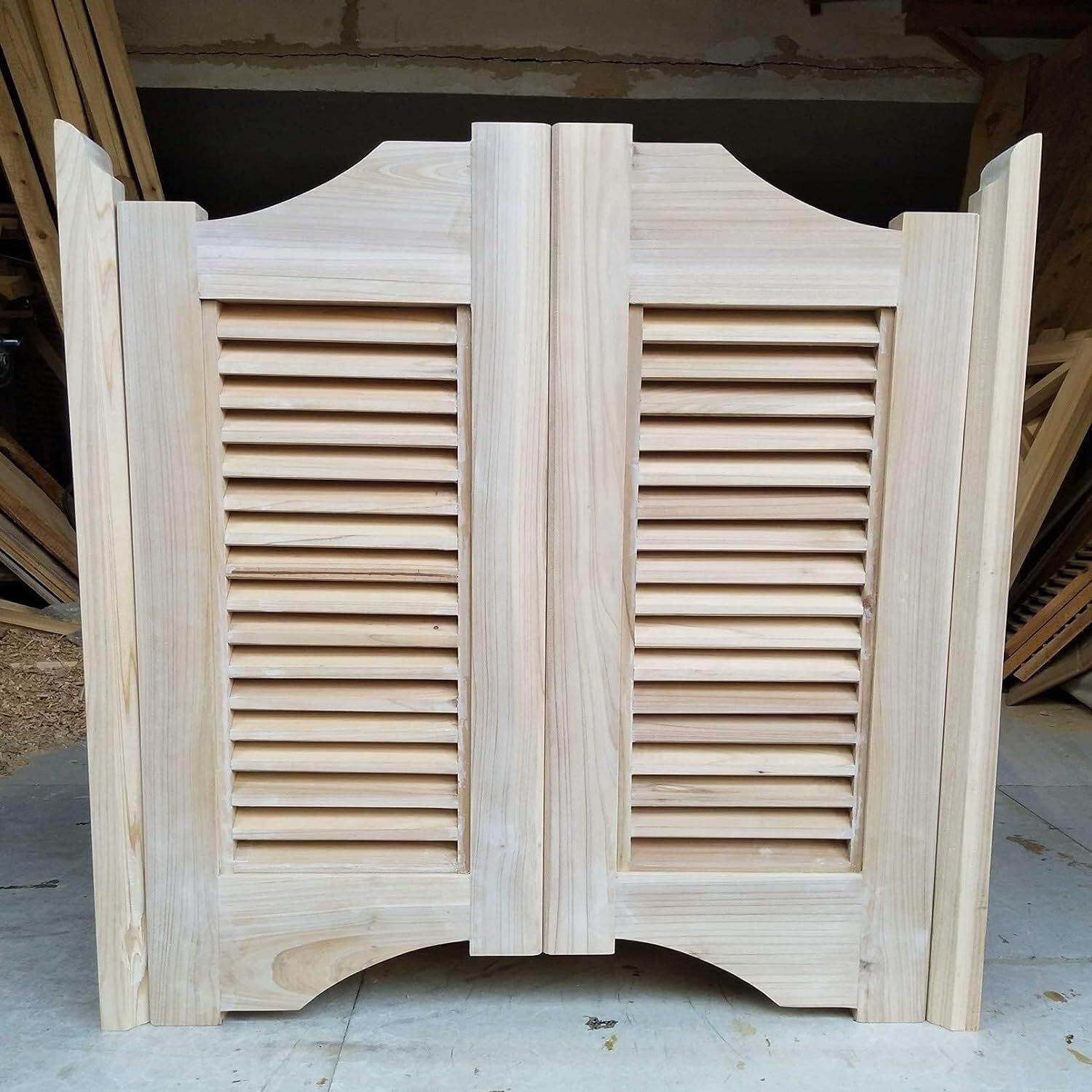 Porte battante à fermeture automatique à demi-taille, porte d'entrée en bois massif à demi-taille, porte battante à volets for bar, porche, jardin(80x90cm(WxH))