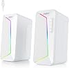 SOULION R40 Computer Speakers, 2.0 USB Powered PC Speakers, Desktop Speaker with Volume Control Button, Bluetooth 5.3, Surround Sound Speaker for Laptop,Tablets,Music PlayerWhite