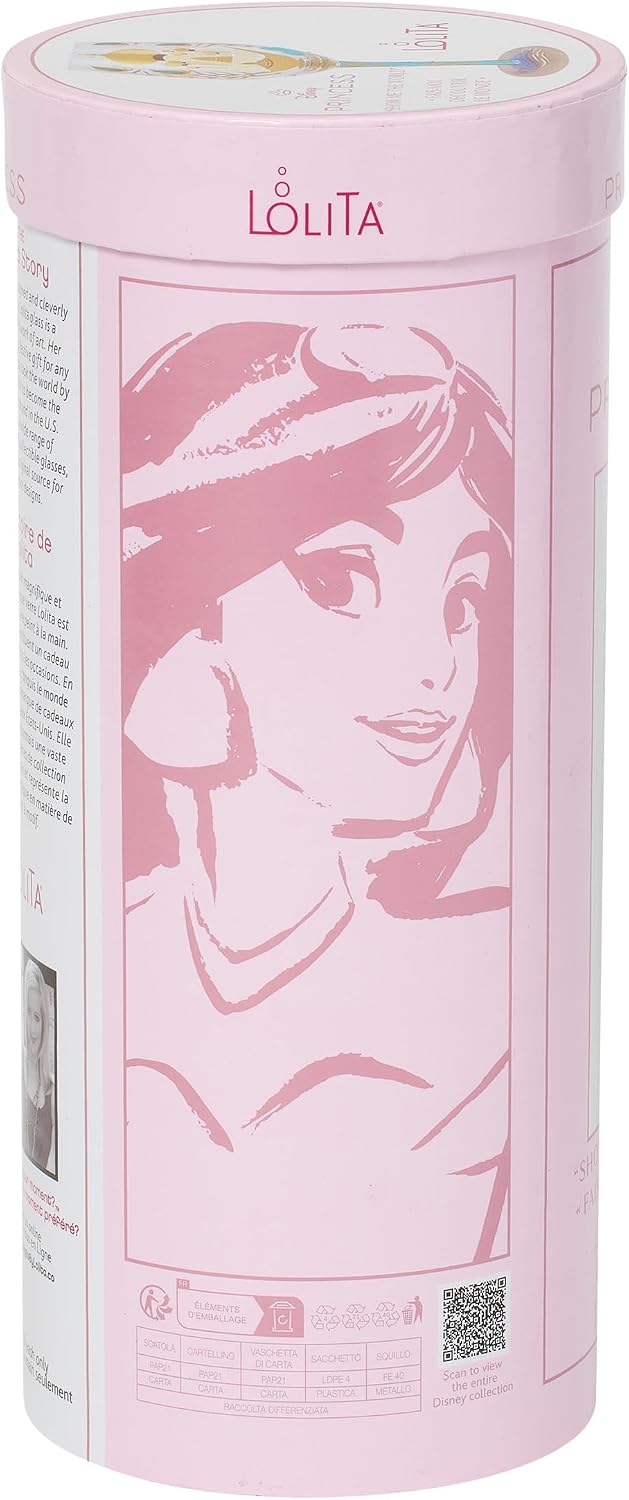 Enesco Designs by Lolita Disney Aladdin Jasmine Show Me the World Hand-Painted Artisan Glass, 15 Ounce, Multicolor
