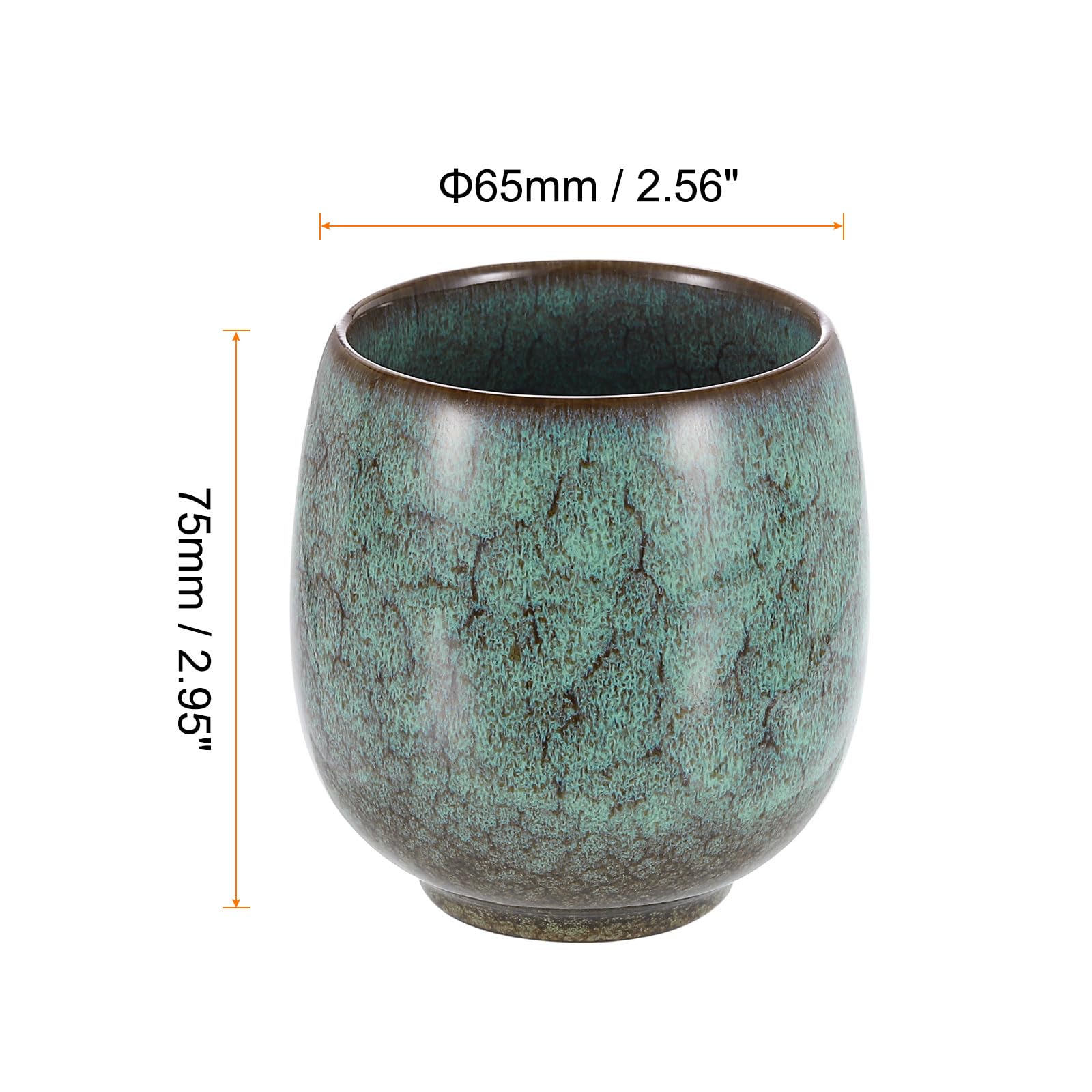 QUARKZMAN Tazze Tè Cinesi in Ceramica 5,75oz Set Tè Gong Fu Tradizionale Tazza Tè in Ceramica Giapponese Senza Manico Tazza Caffè Piccola per Mate Tè Caffè Vino Bevande, Verde Chiaro