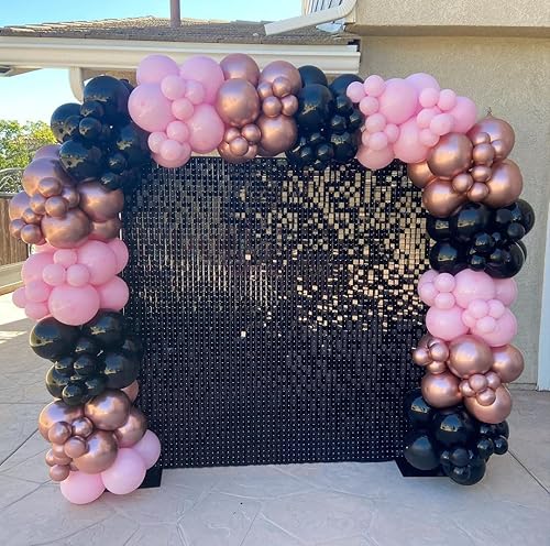Miniatura 7 de Bezente Globos cromados metálicos de oro rosa, paquete de 100 globos redondos de látex de oro rosa de 12 pulgadas para decoración de bodas,