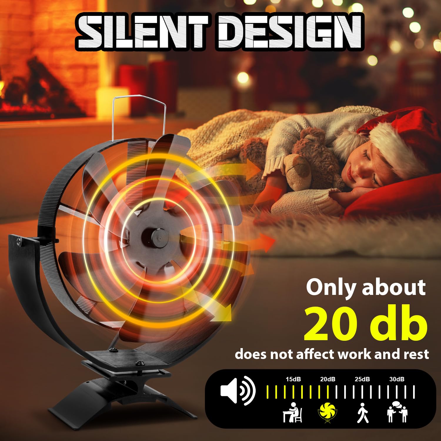 Ventilatore Per Stufa A Legna Highsam - Senza Elettricità, Con Termometro, 6 Pale Silenziose - Foto 4