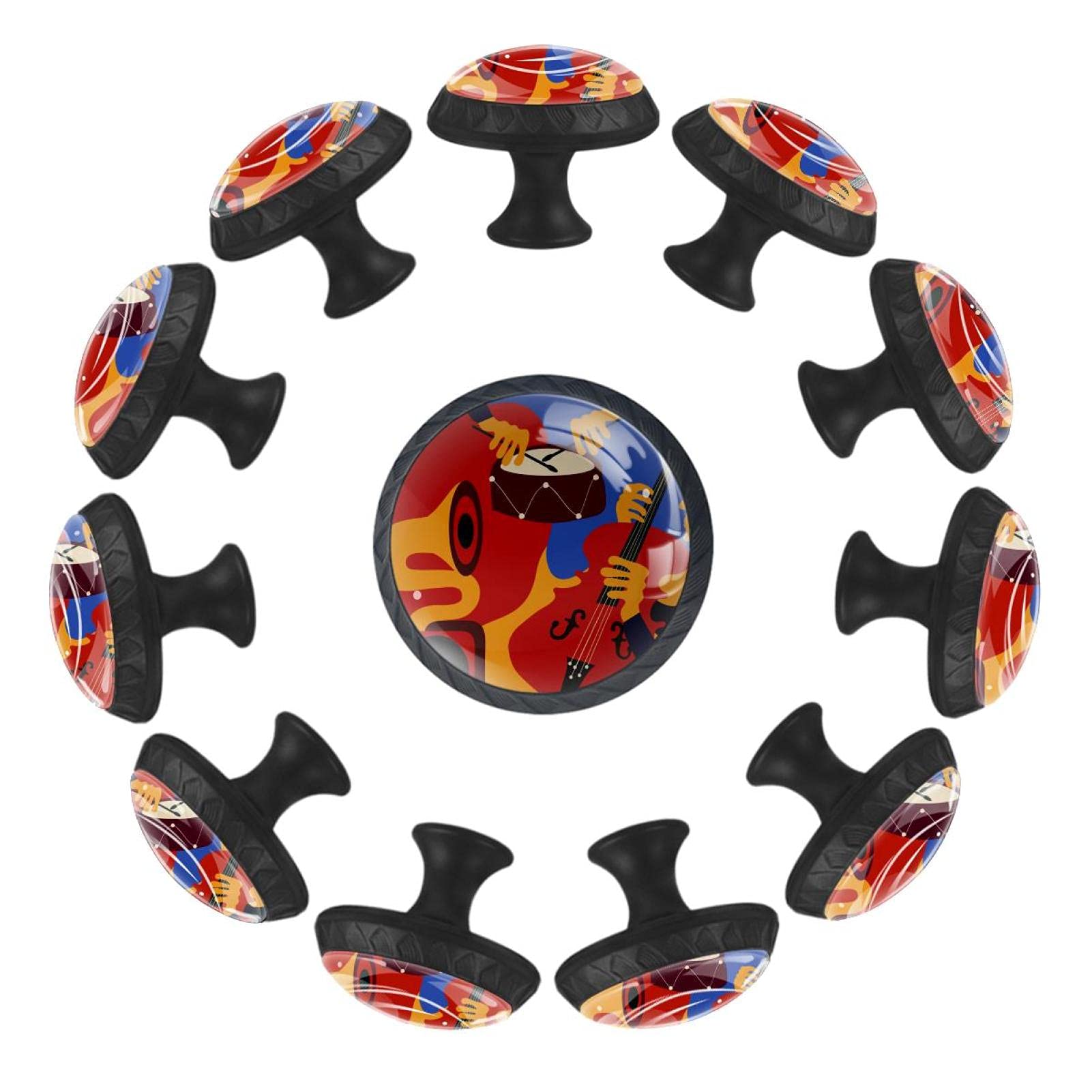 Poignées de tiroir rondes 35 mm musique lot de 12 boutons meuble commode chambre crèche