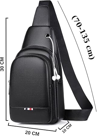 Av A Dos Unisex Cross Strap Bag, Chest Bag, Shoulder Bag with Headphone Outlet, Single Arm Bodybag