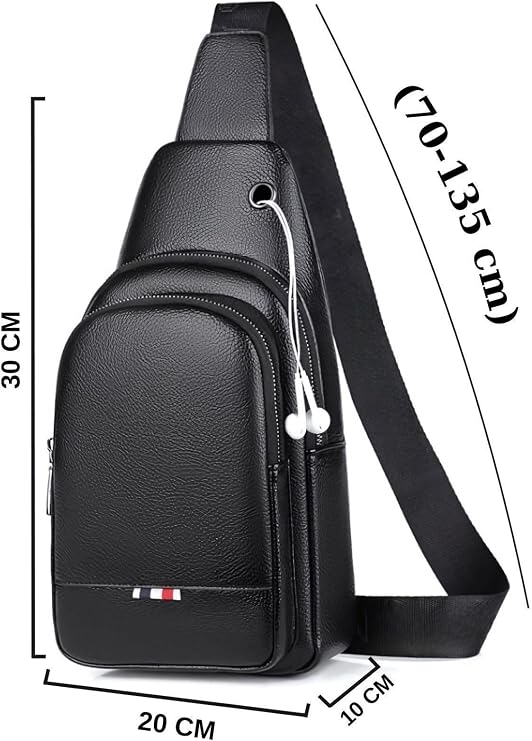 Av A Dos Unisex Cross Strap Bag, Chest Bag, Shoulder Bag with Headphone Outlet, Single Arm Bodybag
