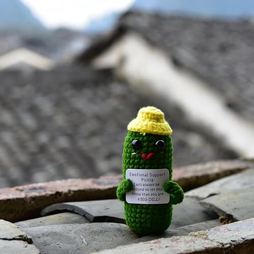 Miniatura 5 de KALAWALK Cabeza de papa divertida positiva con tarjeta Mini ganchillo tejido para apoyo emocional hecho a mano, regalo en escabeche, decoración de