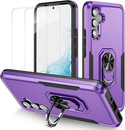 J&D Funda compatible con Samsung Galaxy A54, funda protectora de grado militar resistente con (paquete de 2) protector de pantalla de vidrio