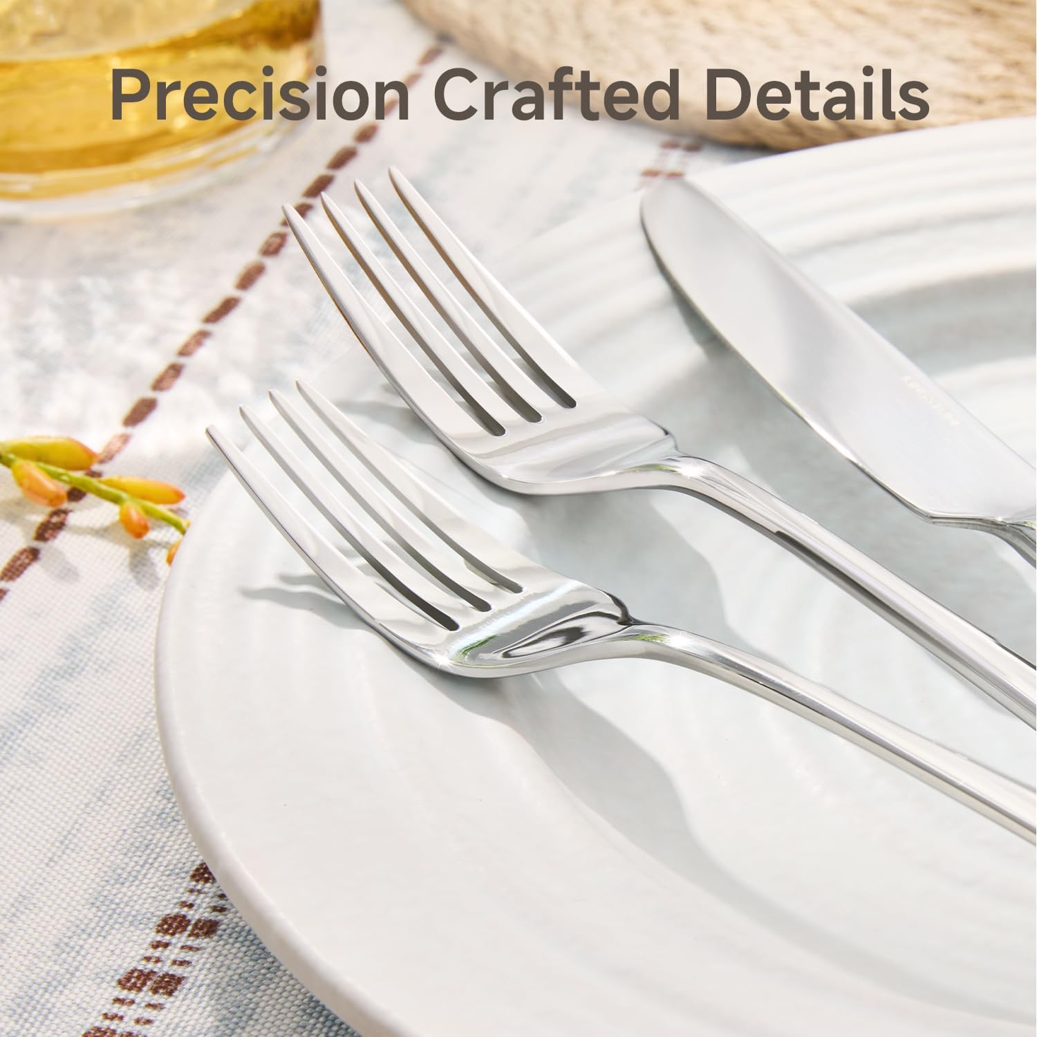 KINGSTONE 12-Piece Salad & Dessert Forks, 18/10 Stainless Steel Metal Forks, Mirror Polished, Dishwasher Safe, 6.9-inch, for Home, Weddings, Parties, Restaurant & Gift