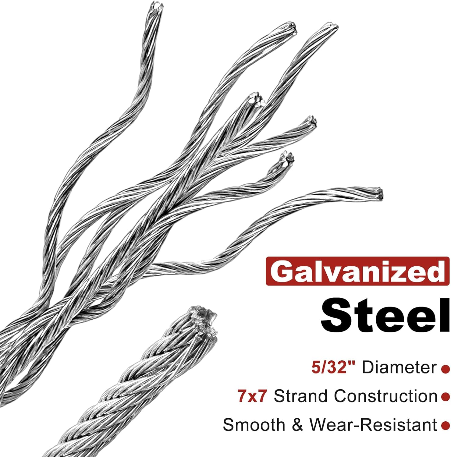 Batting Cage Cable Kit for 35FT Nets + 15 Sets 1-7/8" Nylon Pulley Kit DIY for Backyard/Facilities/School Baseball Softball Hitting Tunnels