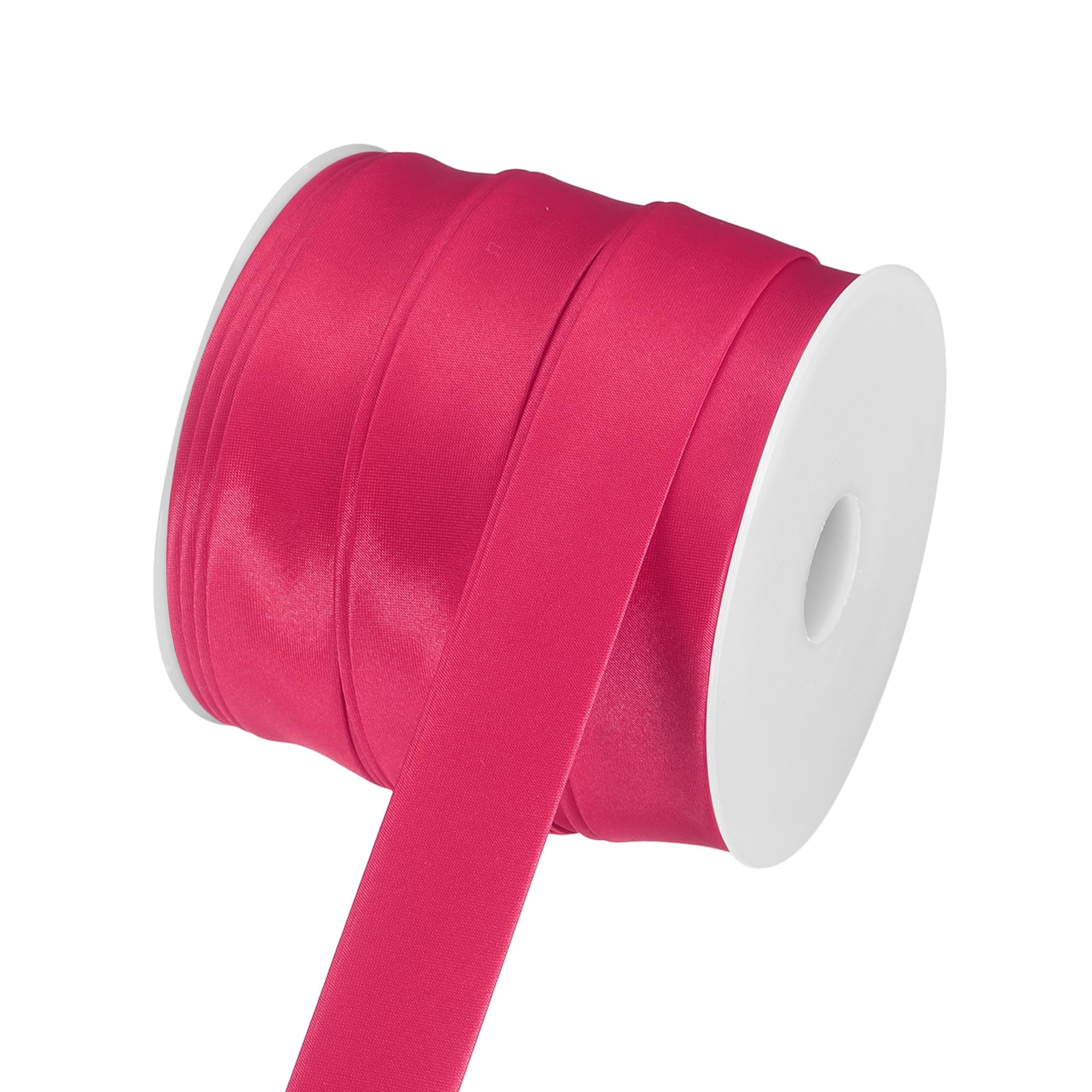 sourcing map Double Fold Bias Tape 1"(2.5cm) x 25 Yds Satin Bias Rose Red