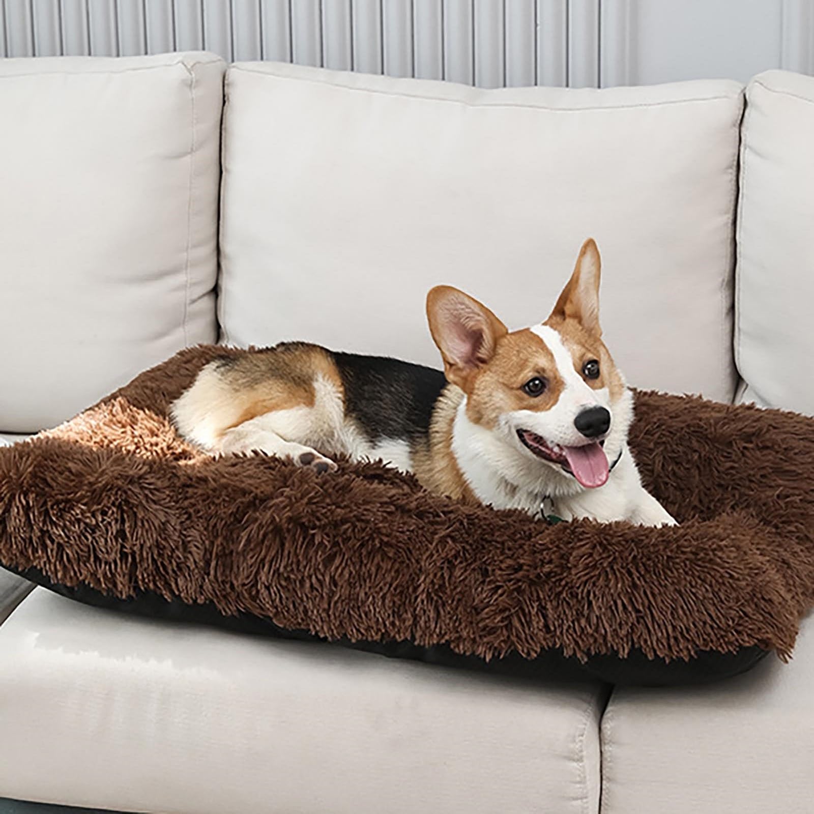 Cama cálida de invierno para perros con alfombrilla larga y cómoda para dormir para perros y gatos, accesorios para mascotas 072715