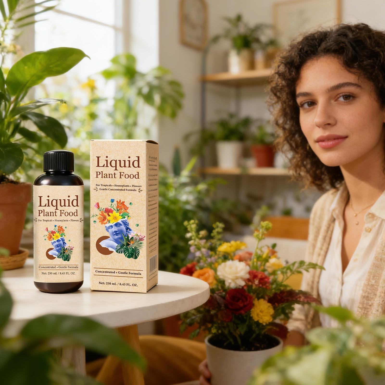 Abono Líquido para Plantas de Interior 250 ml Nutrientes Orgánicos para el | Fertilizante para Plantas de Interior para Orquídeas, , Bonsáis, Flores, y Jardín Exterior
