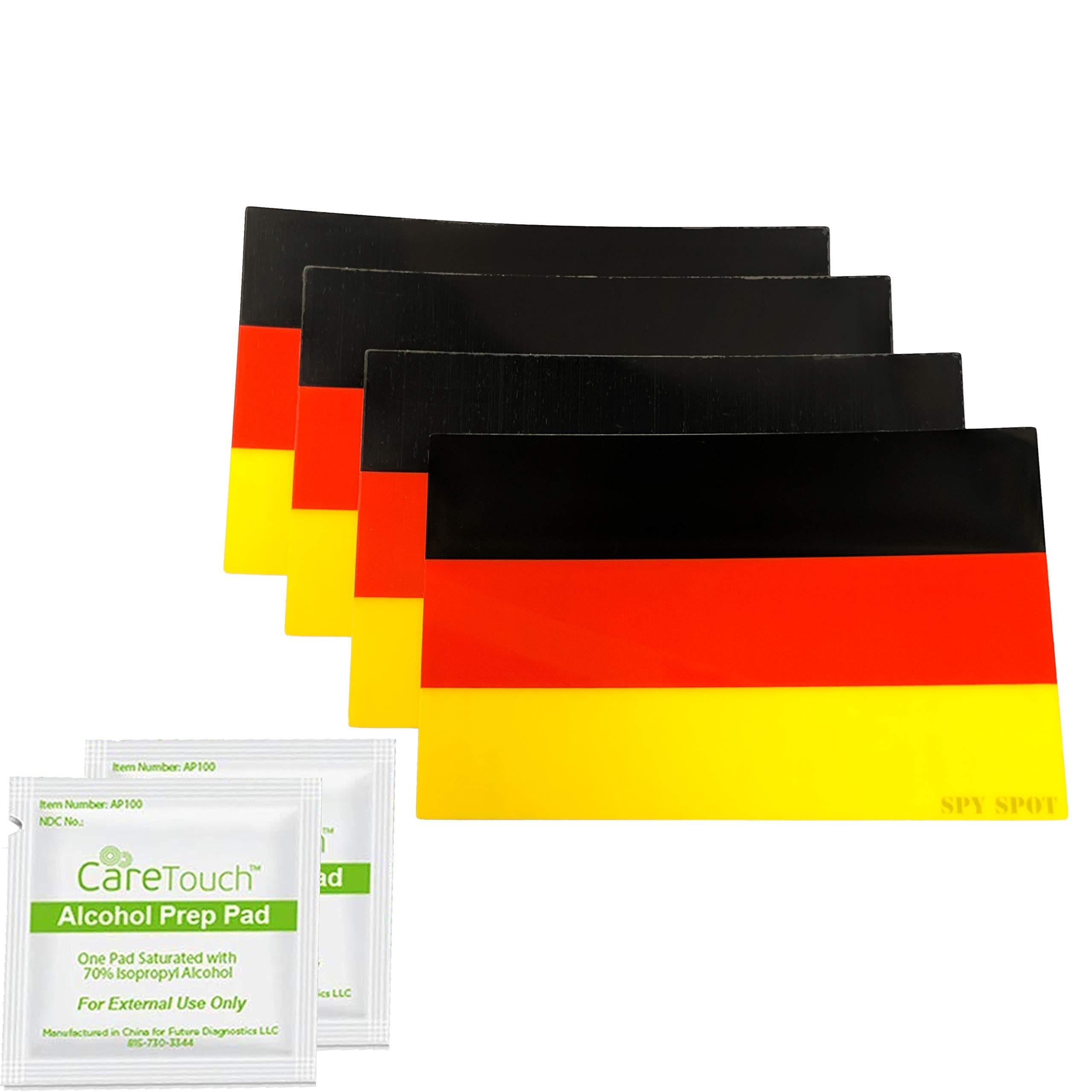 German Flag Sticker | Set of 4 | 4" x 2.5" | Decals Deutsch Weatherproof UV Resistant Premium Quality