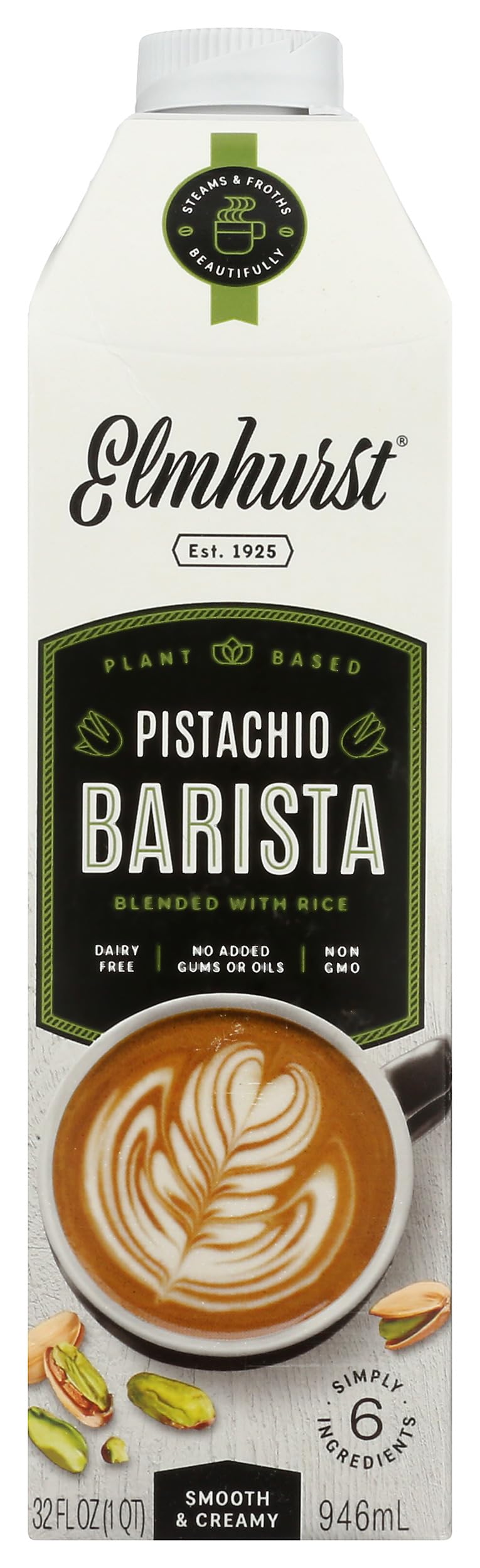 Elmhurst, Barista Pistachio Milk, 32 Fl Oz