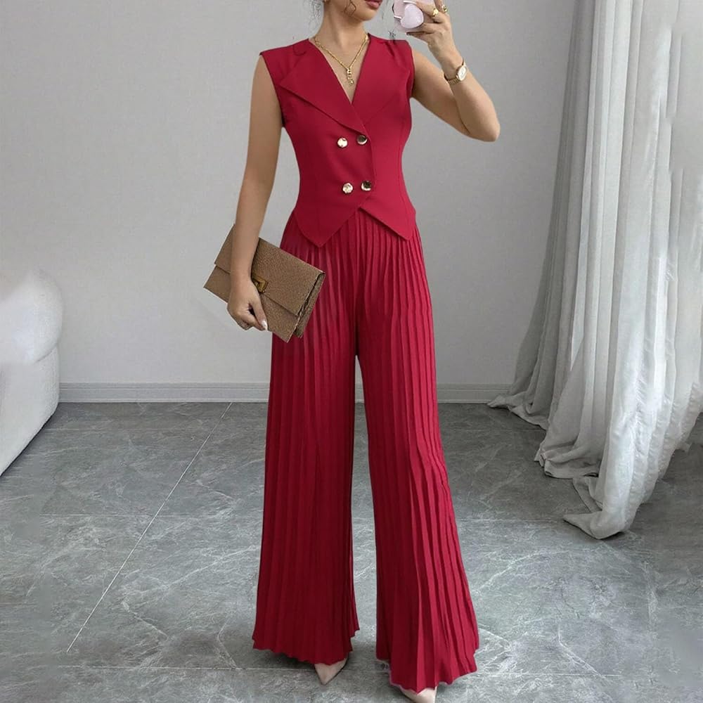 KBOPLEMQ Ensemble 2 Pièces Femme Élégant 2024 - Blazer Gilet Pantalon Ou Short - Tenue Festive Et Streetwear