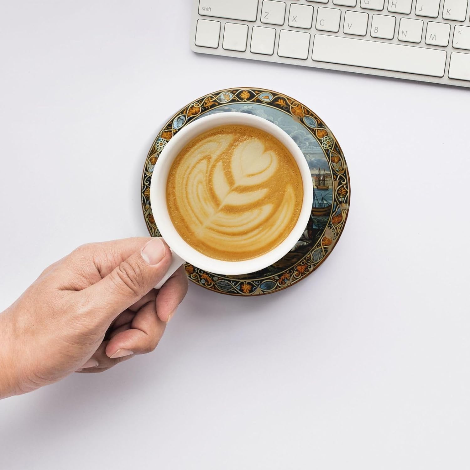 Beagle Elegant Cool Outdoor Table Wine Cup Coasters Set of 4 Kit, Art Decorative Round Drinks Tea Coasters for Living Room Bedroom Patio Bar Dining Glass Or Wooden Coffee Table Office Desk