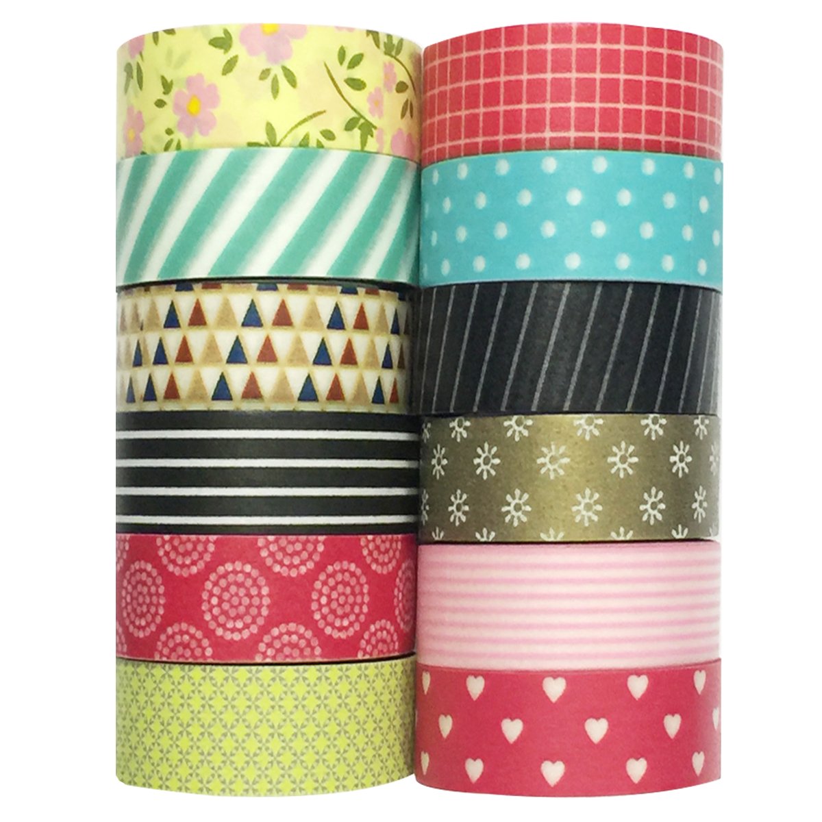 allydrew Washi Tapes Decorative Masking Tapes, Set of 12, ADSET21