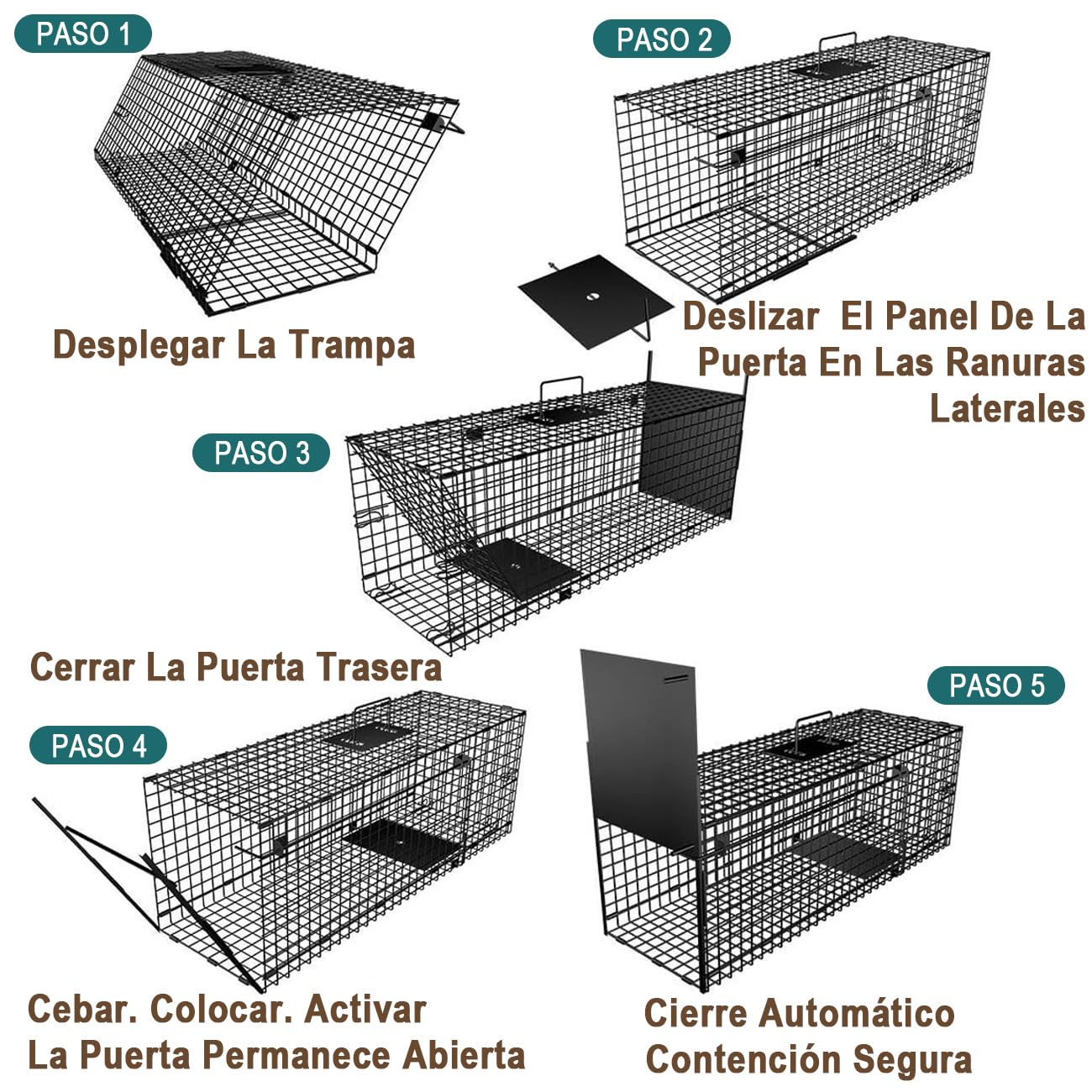Trampa Viva 78x26x29cm Trampa para Animales como una Gran Trampa de Marta Trampa para Gatos Trampa para Zorros Trampa para Ratas con trampilla