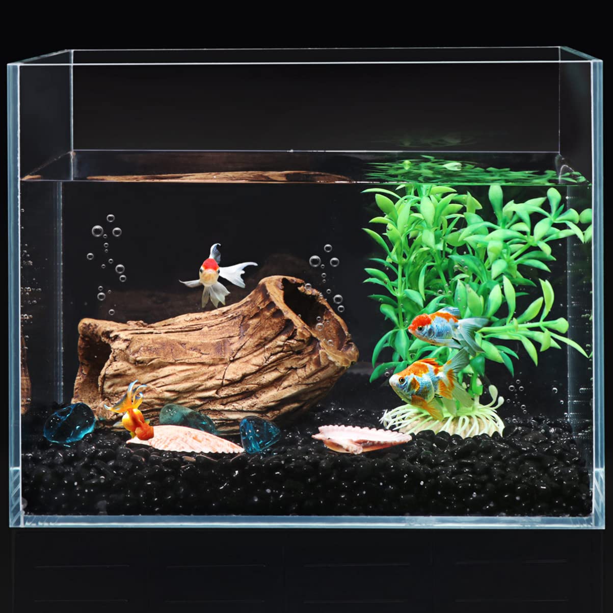 POPETPOP Aquarienkies Poliert Aquarium Glas Kies, Körnung 3-6 mm, 2kg