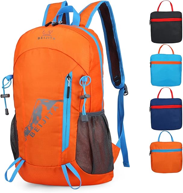 BEIJITA 20L Lightweight Foldable Backpack Small Rucksack Hiking Backpack Travel Camping Outdoor Sports Backpack Packable Daypack, Waterproof & Wear-resistant Bags for Women Men