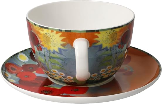 Goebel L'ESTATE IN GIARDINO Rosina Wachtmeister 66-852-91-1 Coffee Cup with Saucer Porcelain Multi-Coloured Size: 8.50 x 19 cm