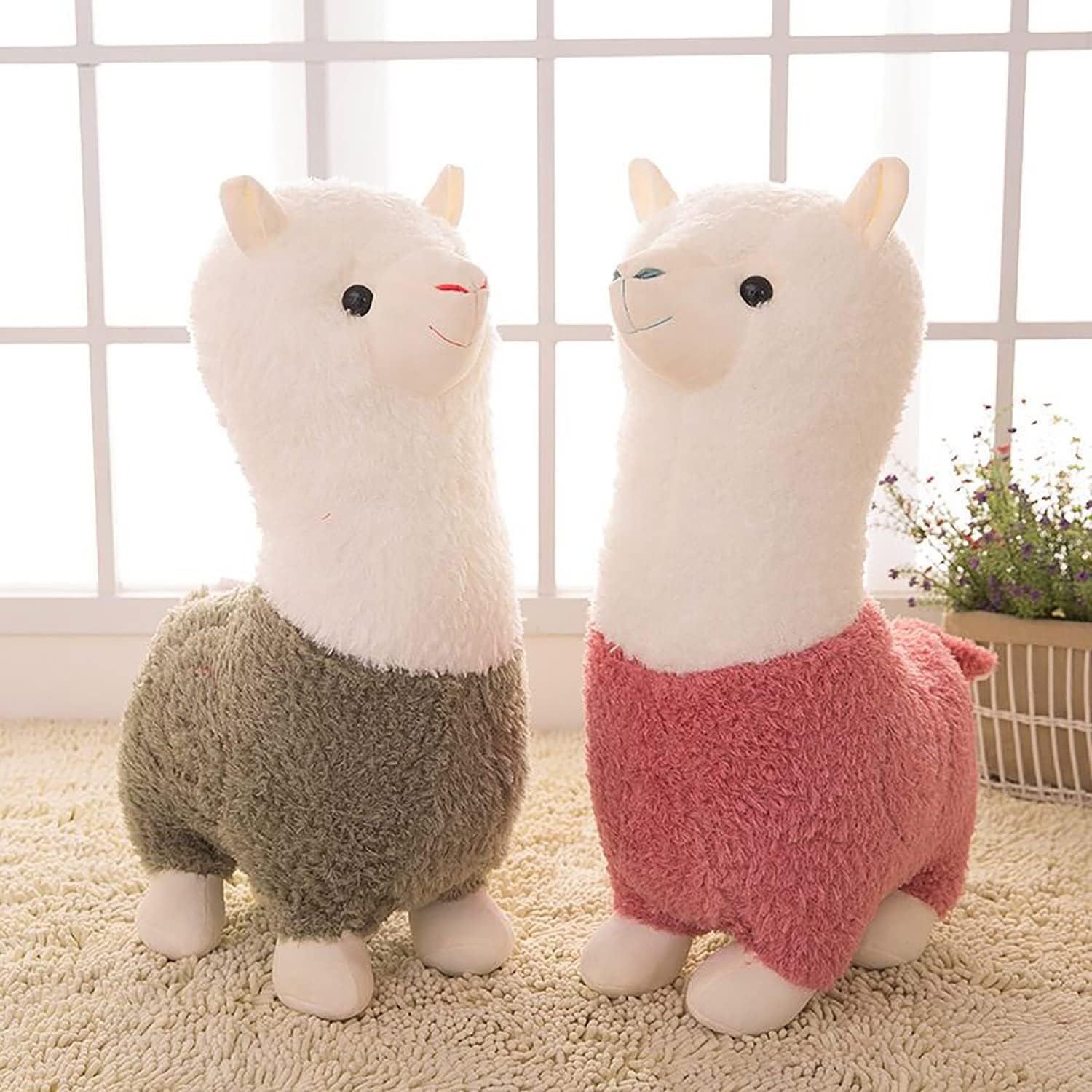 YUKOUQIAN Llama Stuffed Animal Cute Llama Plush Alpaca Toy 9.8 inch for Girls Boys 2 Pieces(Alpaca)