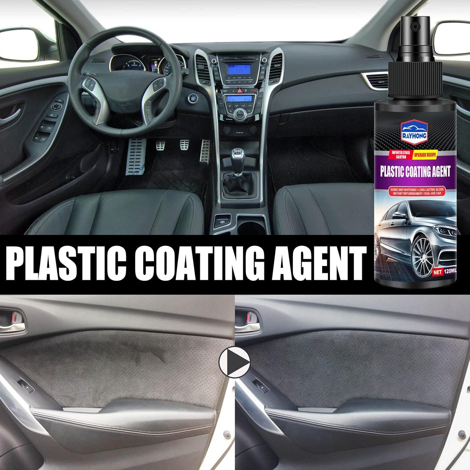 Buy TGone Car Interior Leather and Plastic Coating Agent Car Interior