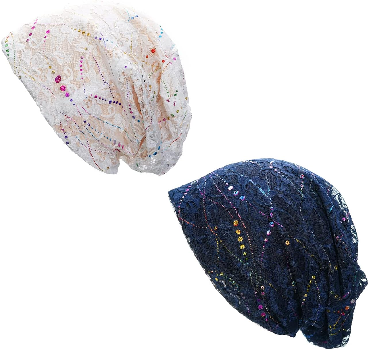 Lace Chemo Beanie Hat for Women Turban Cancer Cap Slouchy Hat - Image 4