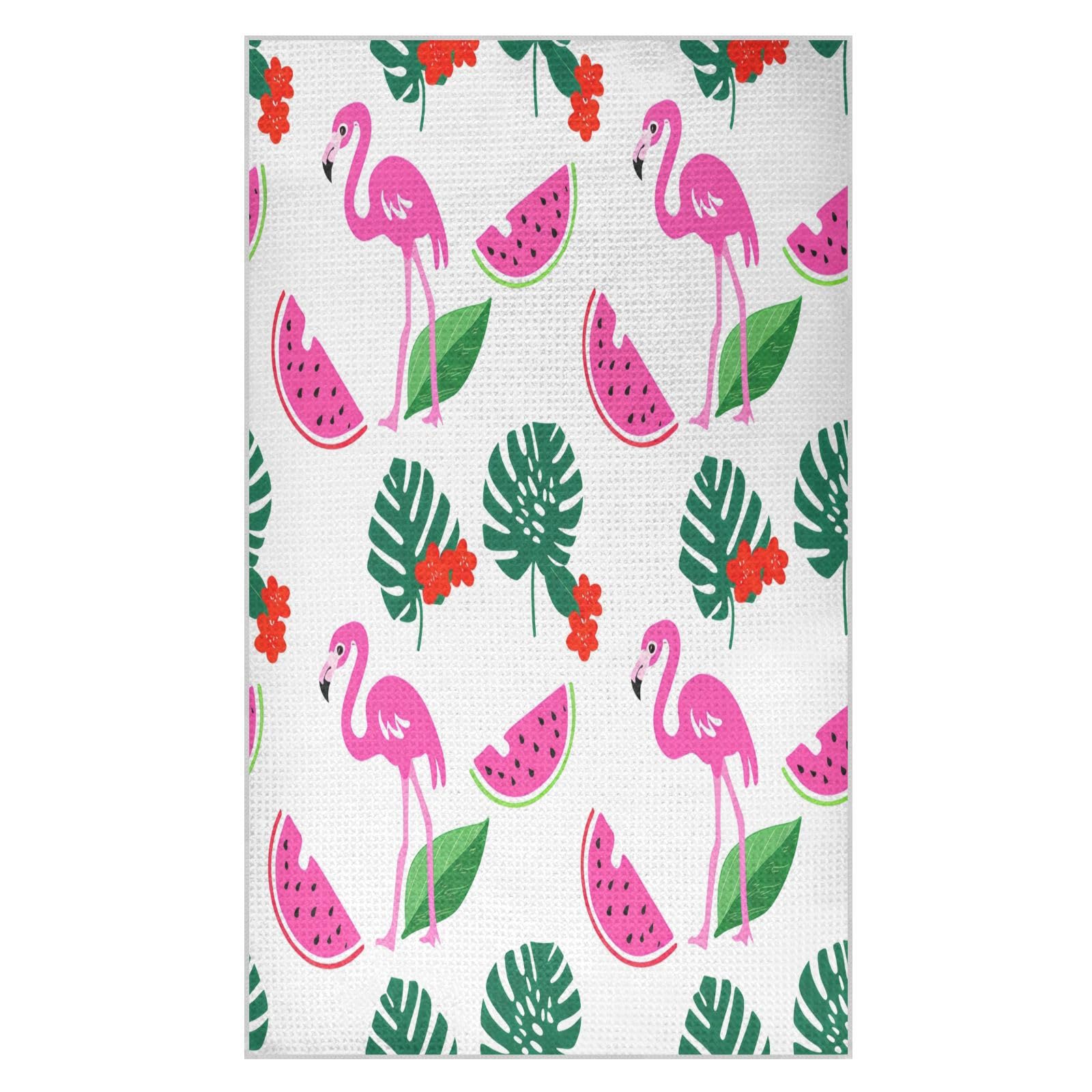 JiangGgen Flamingos Kitchen Towels 2-Pack Soft Absorbent Dish Towels