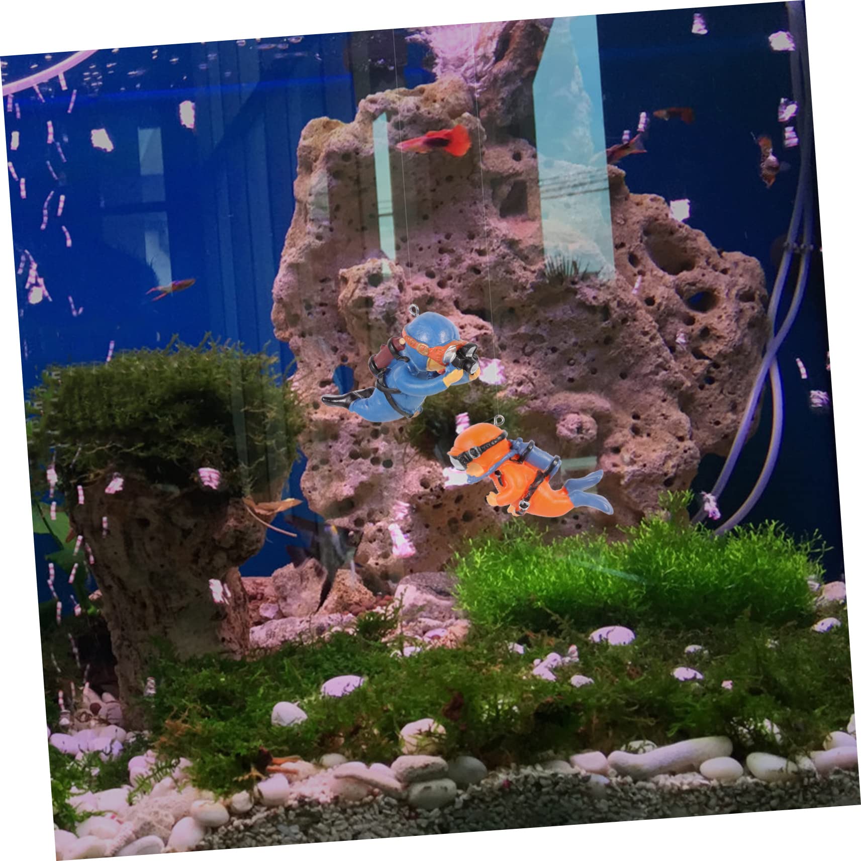 FRCOLOR 10pièces Décorations De Réservoir Aquarium Modèles De Plongeurs Flottants pour Poissons Accessoires Amusants pour Aquariums Et Bassins