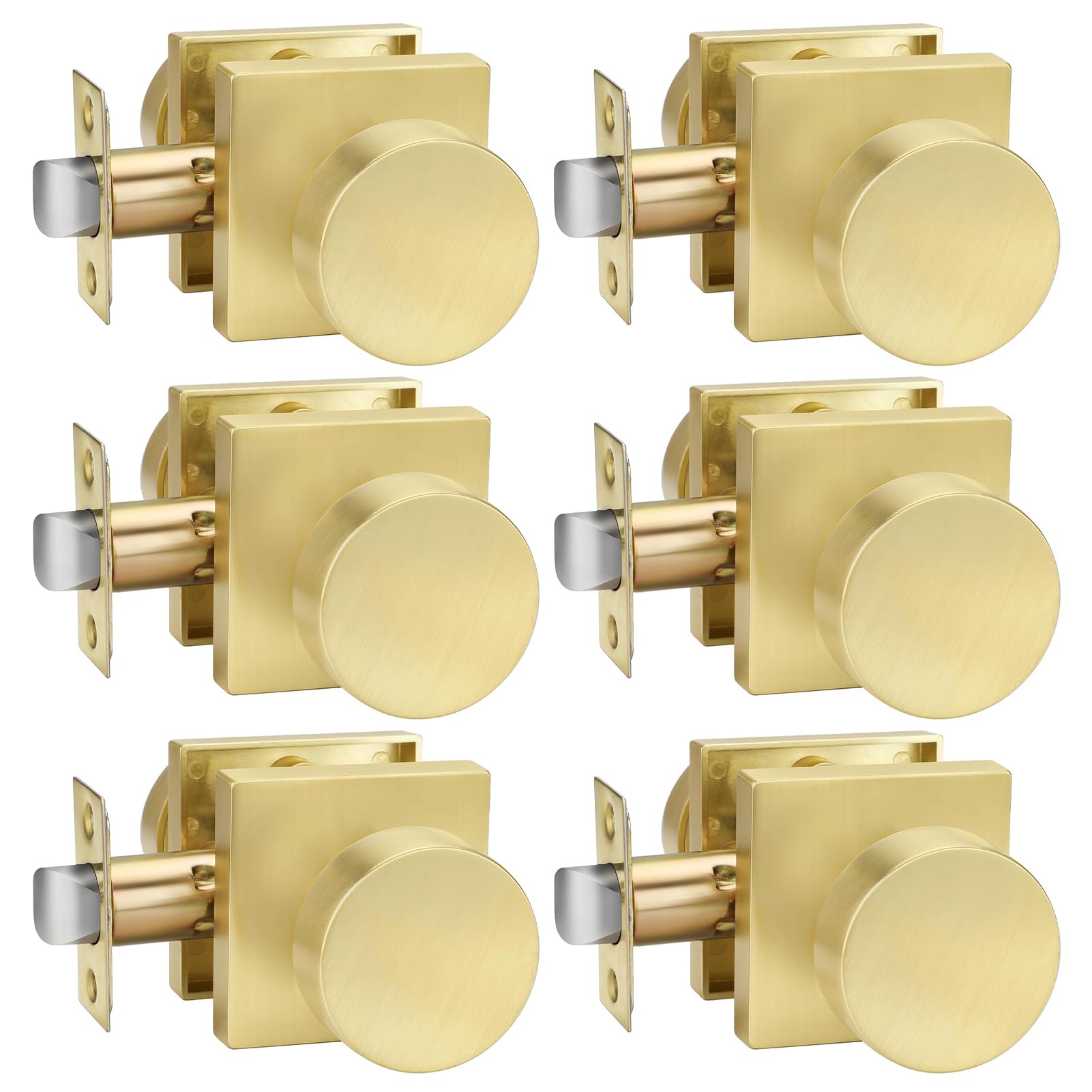 Goldenwarm Matte Black Door Knobs - 6 Pack -27 Goldenwarm Matte Black Door Knobs - 6 Pack -27