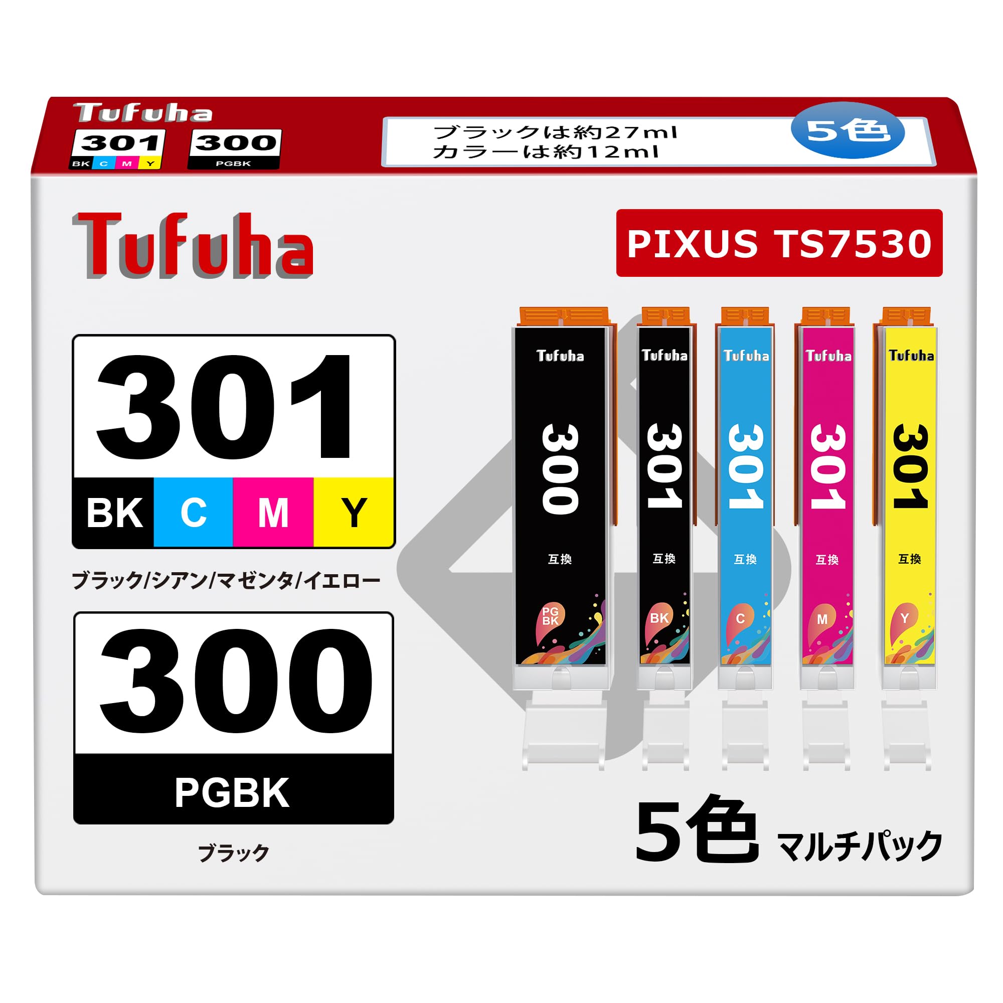 Canon BCL301/インクカートリッジセット　TS-7530 Amazon.co.jp: BCI-301+300/5MP(5色セット) 互換インク PIXUS