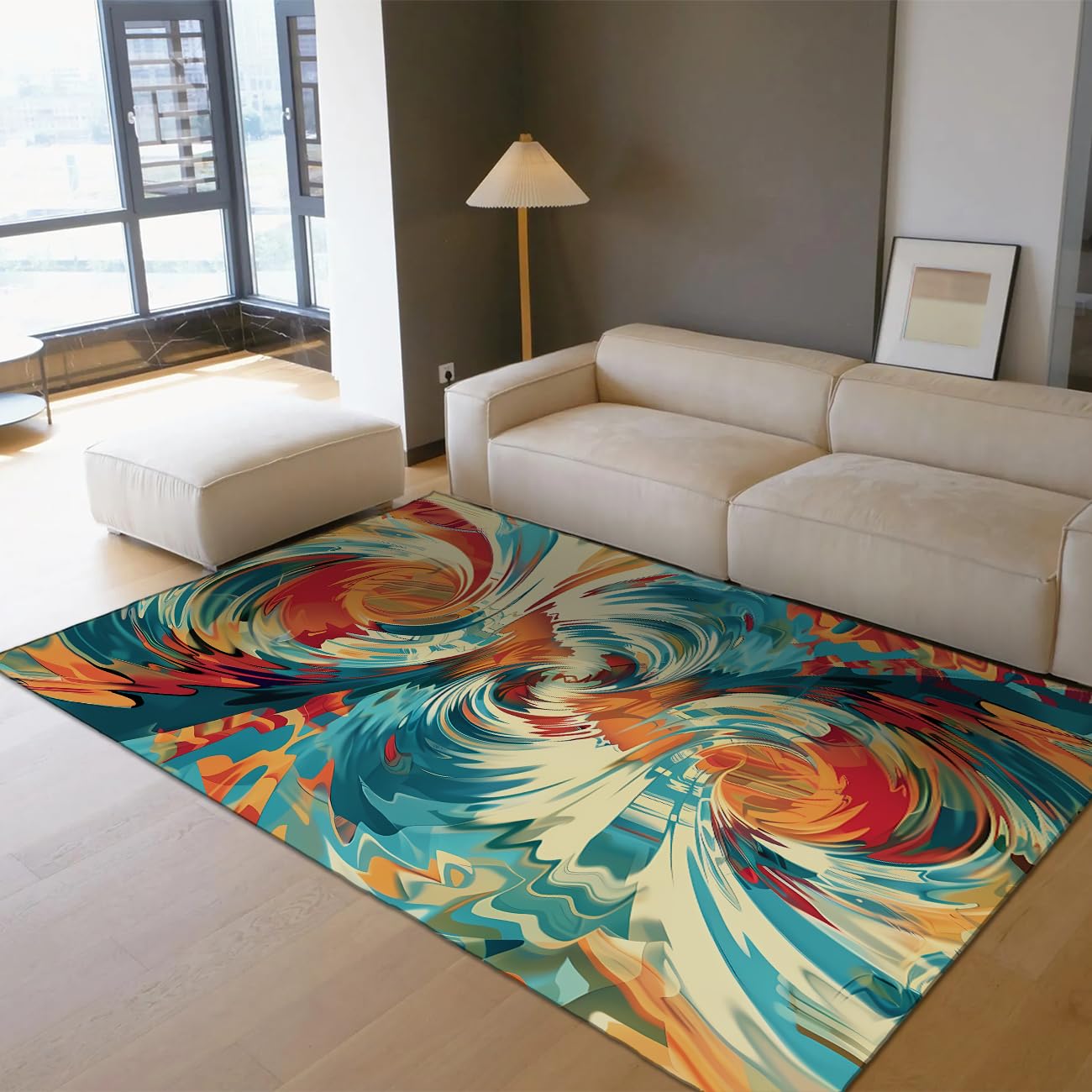 Tapis lavables 60x90cm de style bohème avec envers antidérapant