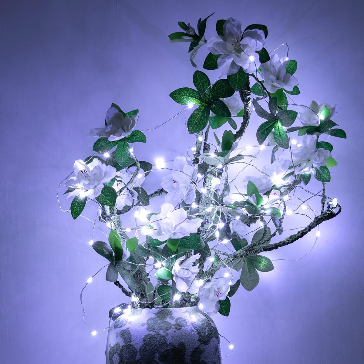 2 Pack 200 LED Fairy Lights Plug in 66Ft Cool White Silver Wire Twinkle Lights LED String Lights with Remote for Christmas Tree Bedroom Living Room Wall Patio Party Decoration