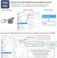 Vista 2 de Funda para iPad de 9ª generación, funda para iPad de 8ª generación, funda para iPad de 7ª generación de 10.2 pulgadas, vista multiángulo con soporte