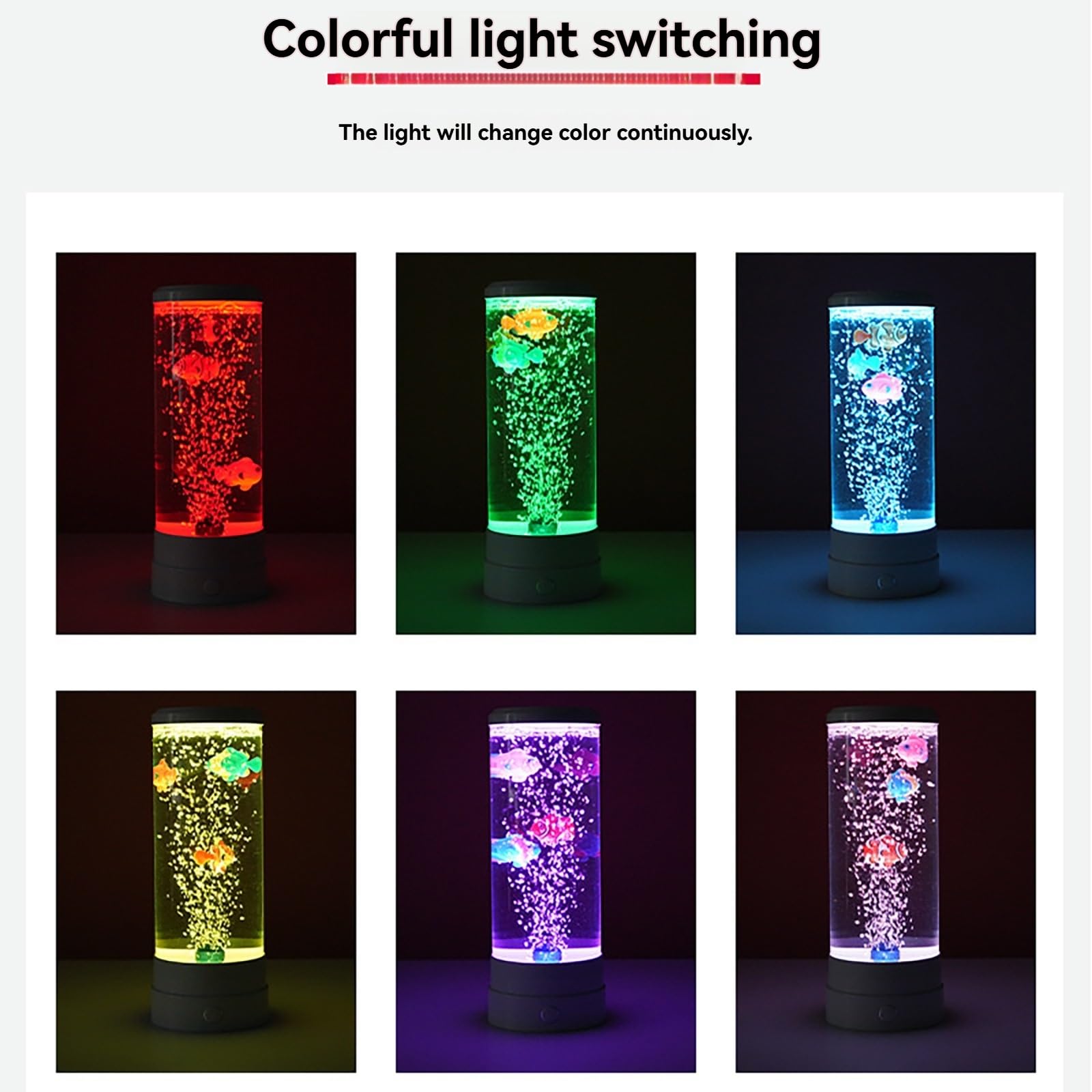 Lampa Akwariowa USB Crystal LED Bubble - Zmieniająca Kolor Nastrojowa Lampa Do Wystroju Domu I Sypialni, Nastrojowe Oświetlenie, Prezent(Black)