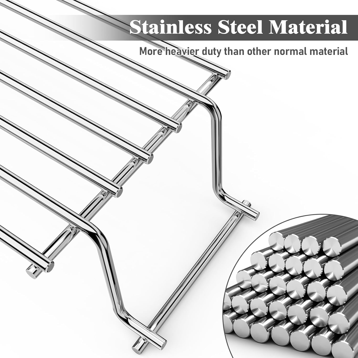 Uniflasy 25" Stainless Steel Warming Rack for Weber Spirit 300, Grill Parts for Weber Spirit 2 300 Series Grills with Front Control Knobs, Replacement Part for 7641