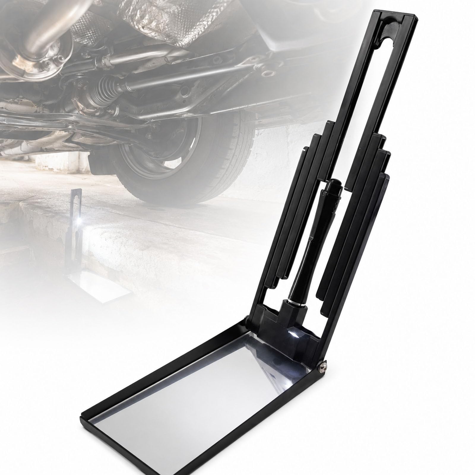 Miroir Dinspection Télescopique, Miroir À Manche Extensible avec LED, Longueur 16-45 Cm, Rétractable Et Pliable, pour Linspection des Dessous De Caisse De Voitures Et Autres Objets